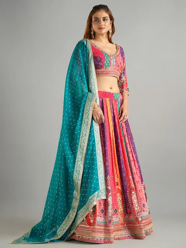 Multi color georgette chaniya choli