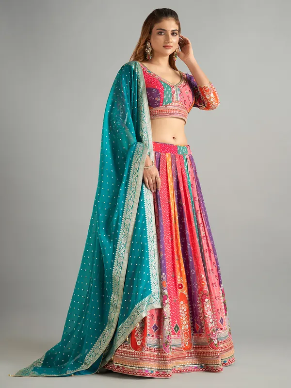 Multi color georgette chaniya choli