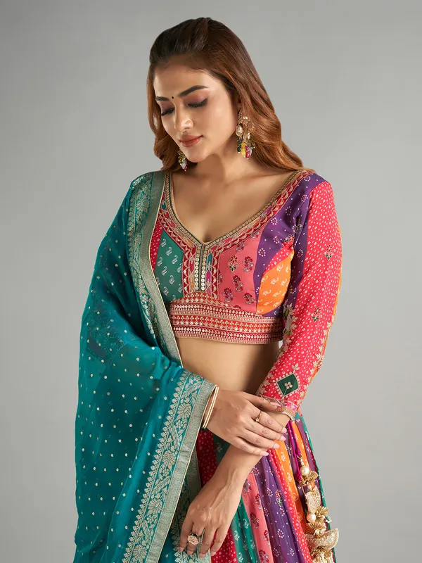 Multi color georgette chaniya choli