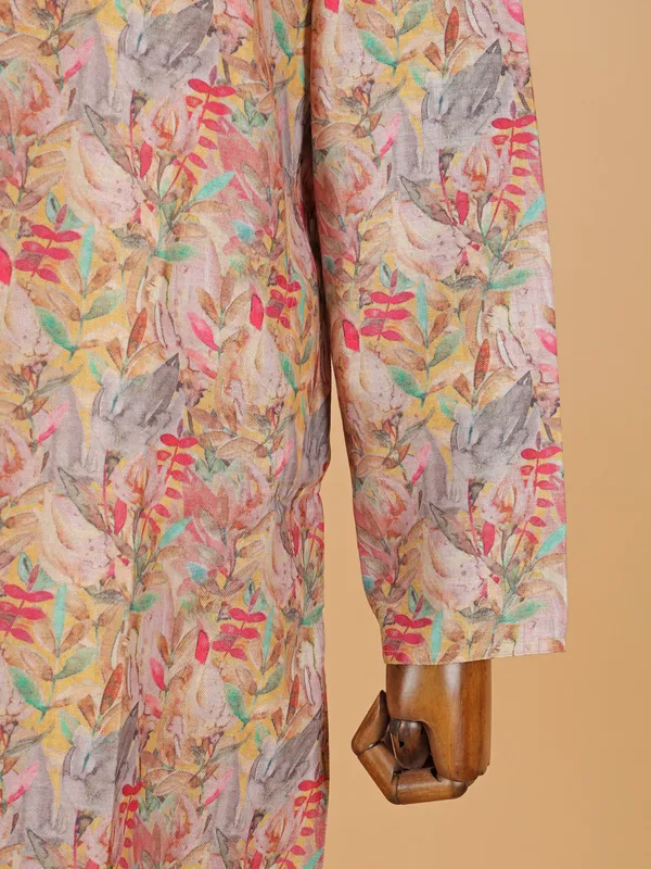 Multi color kurta suit with printed