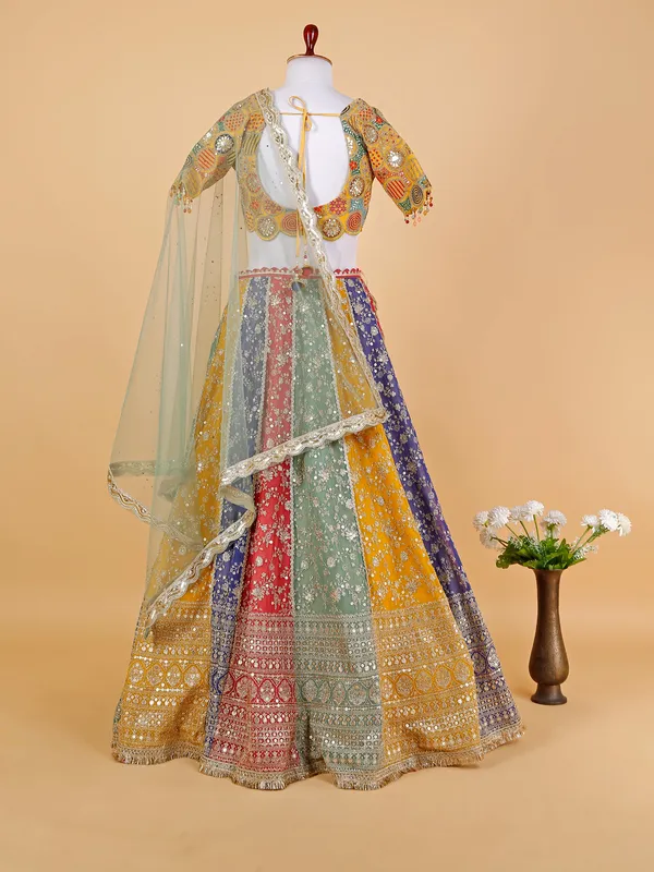 Multi color lehenga choli with dupatta
