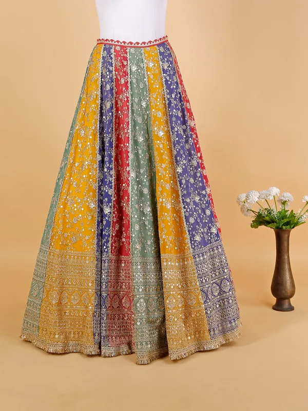 Multi color lehenga choli with dupatta