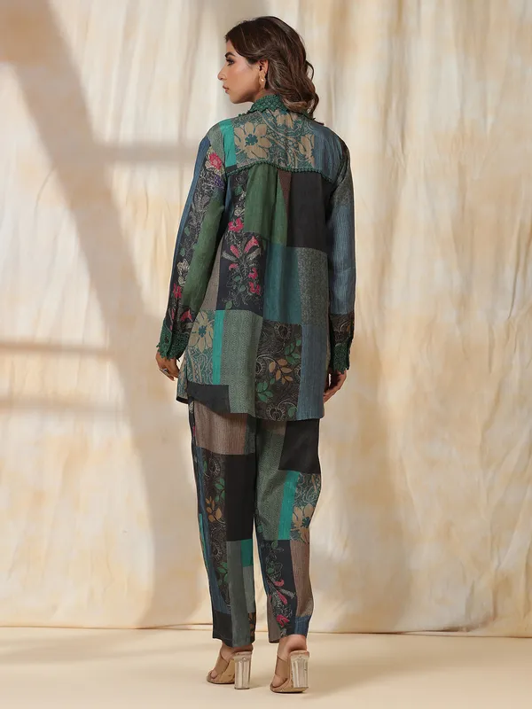 Multi color linen co-ord set