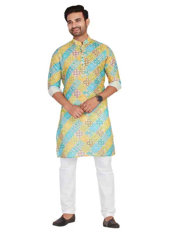 Multi color printed kurta for festive