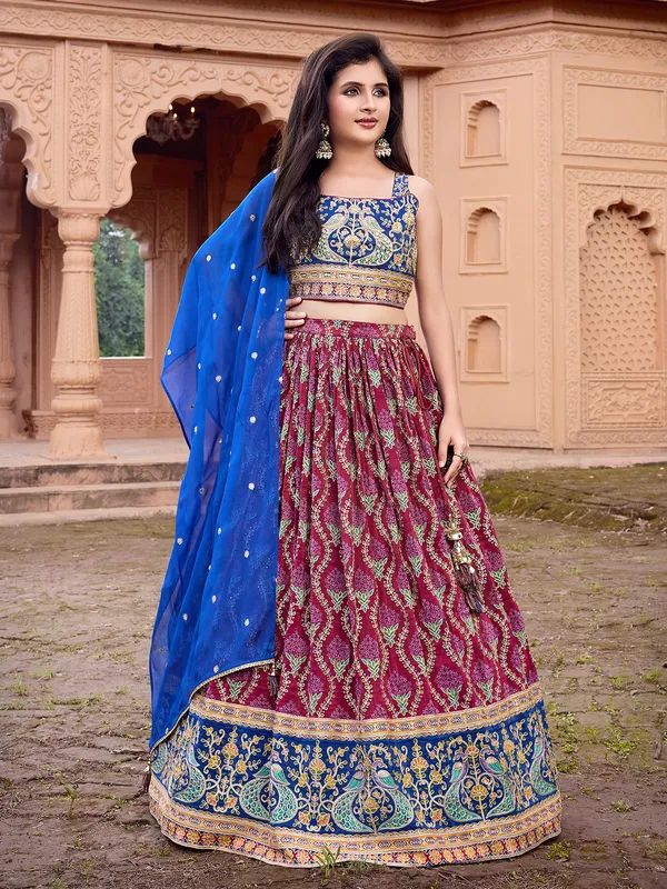 Multi color printed lehenga choli for girls