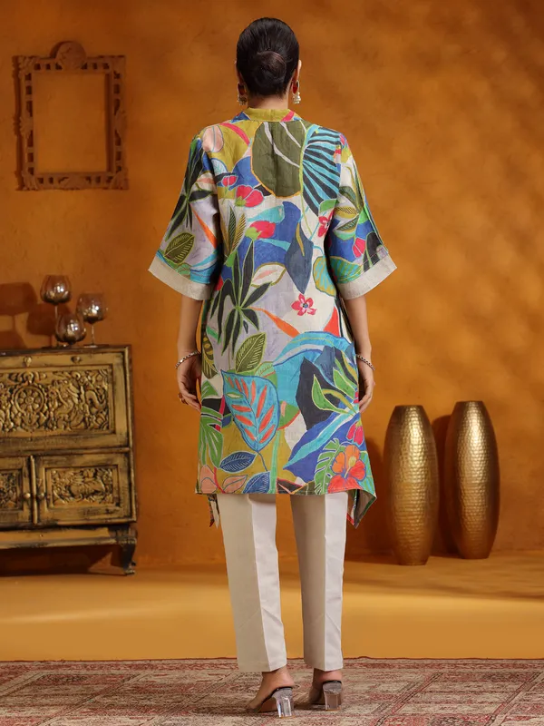 Multi color printed salwar suit for festive wear