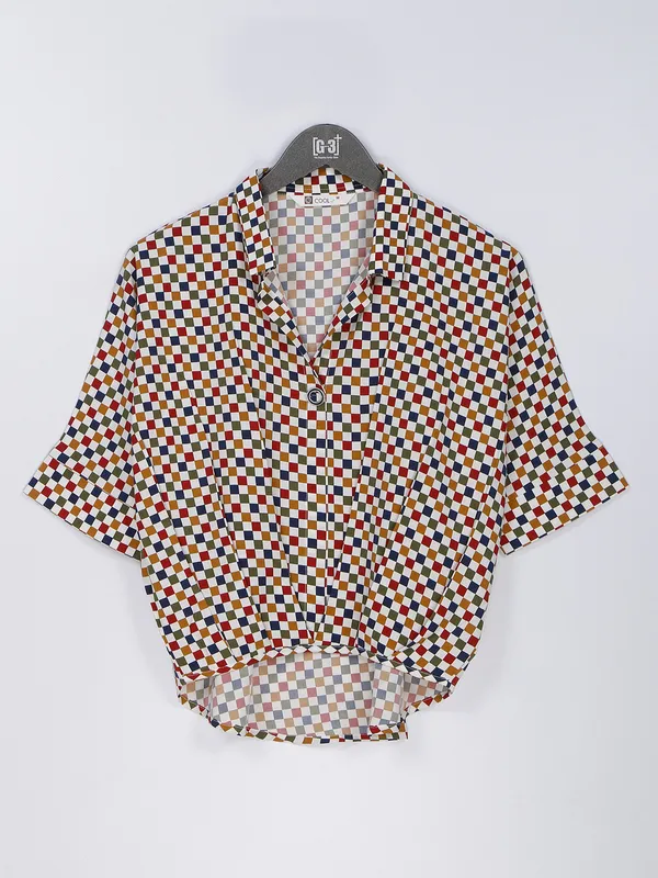 Multi color printed top