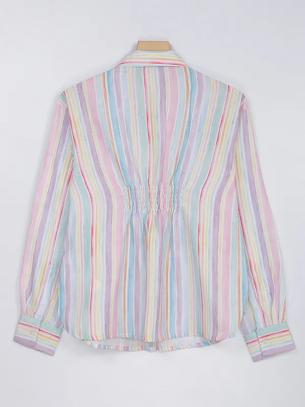 Multi color stripe cotton shirt