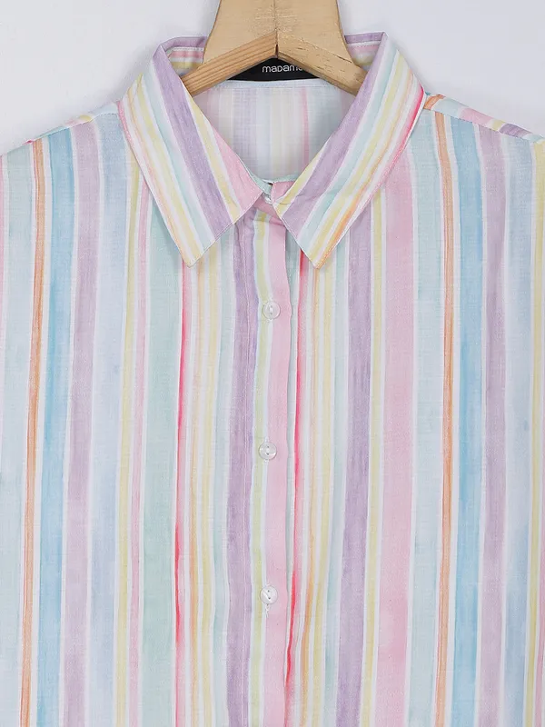 Multi color stripe cotton shirt