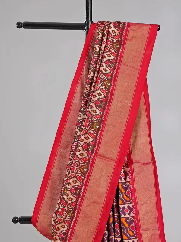 Multi color zari weaving patola silk saree for festive glow