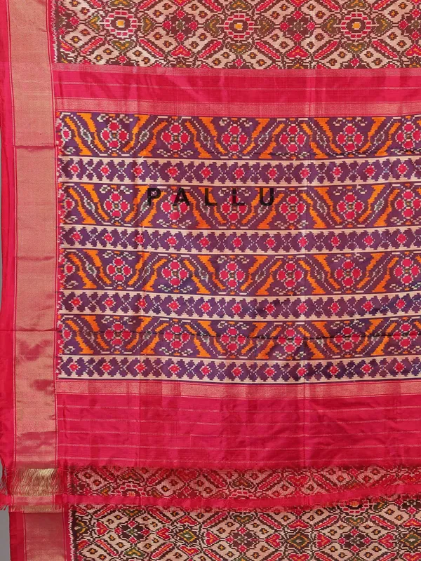 Multi color zari weaving patola silk saree for festive glow