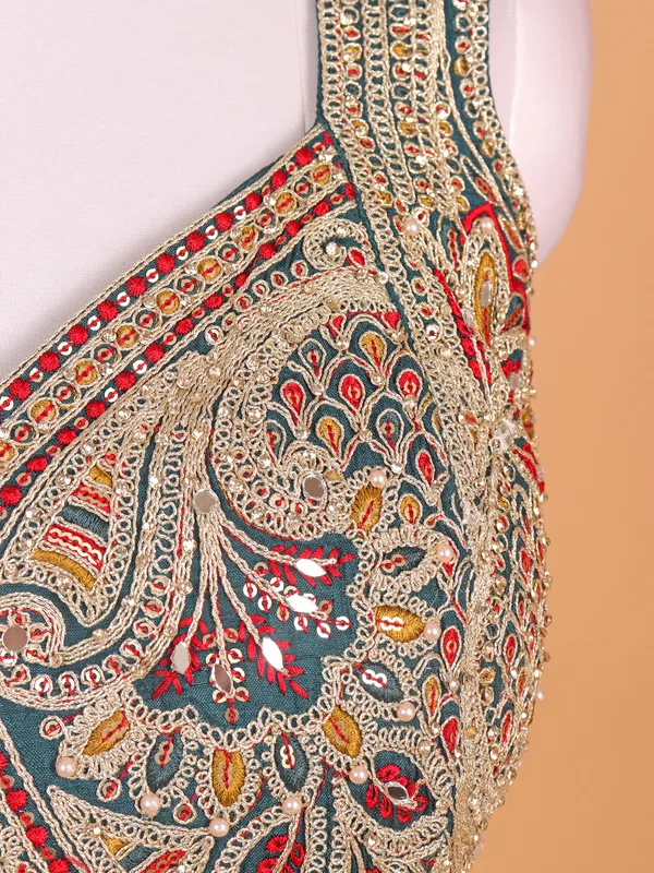 Multi hue shaded raw silk lehenga choli