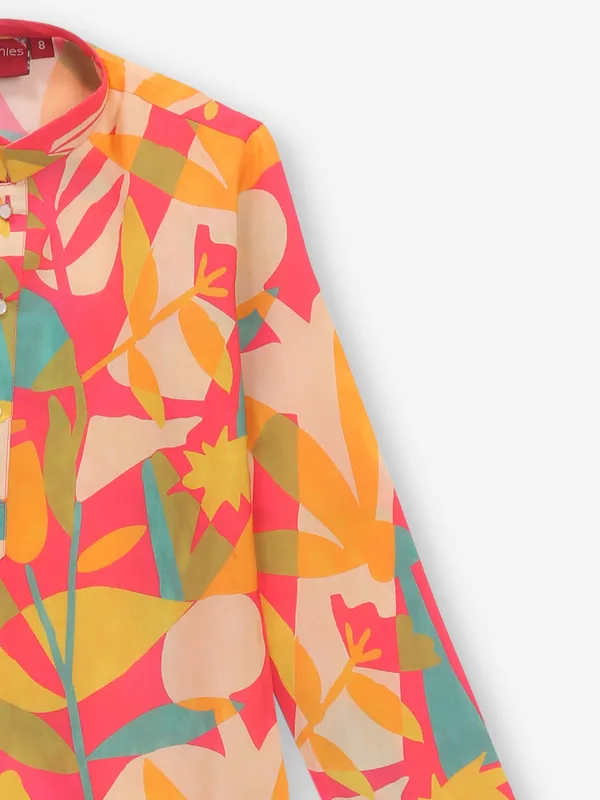 Multicolor cotton kurta set with print