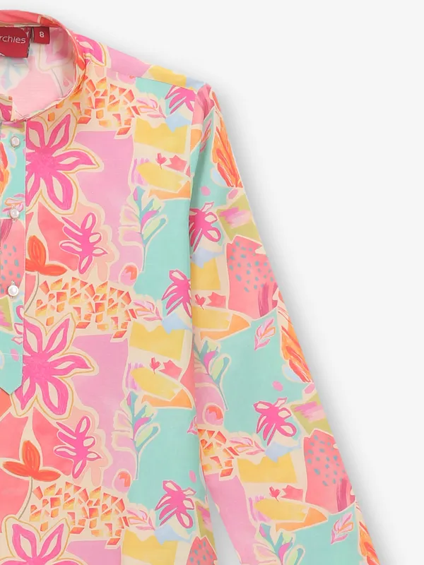 Multicolor cotton kurta with pant