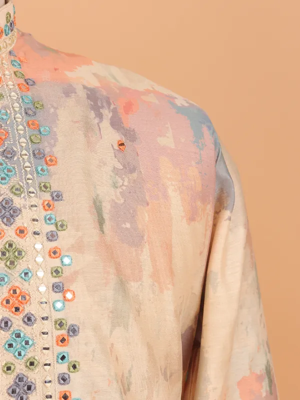 Multicolor festive  kurta set for men