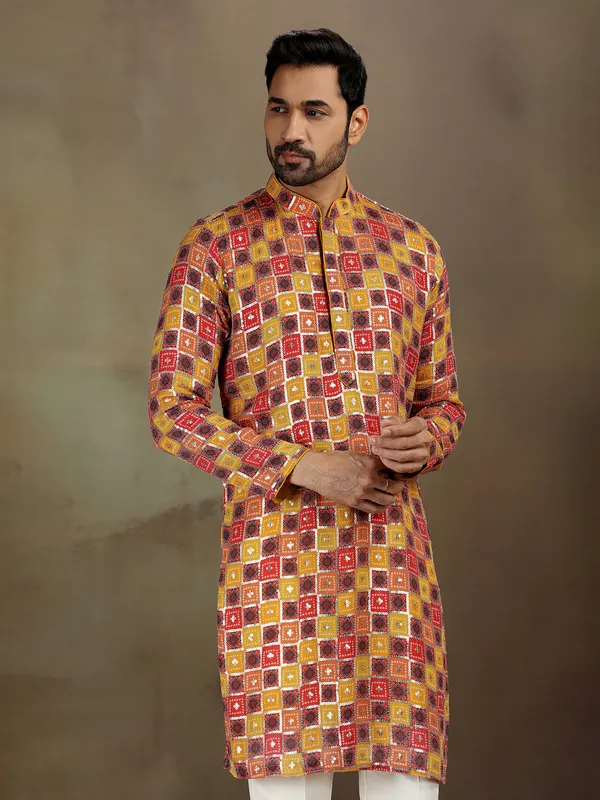 Multicolor georgette kurta set with sparkle