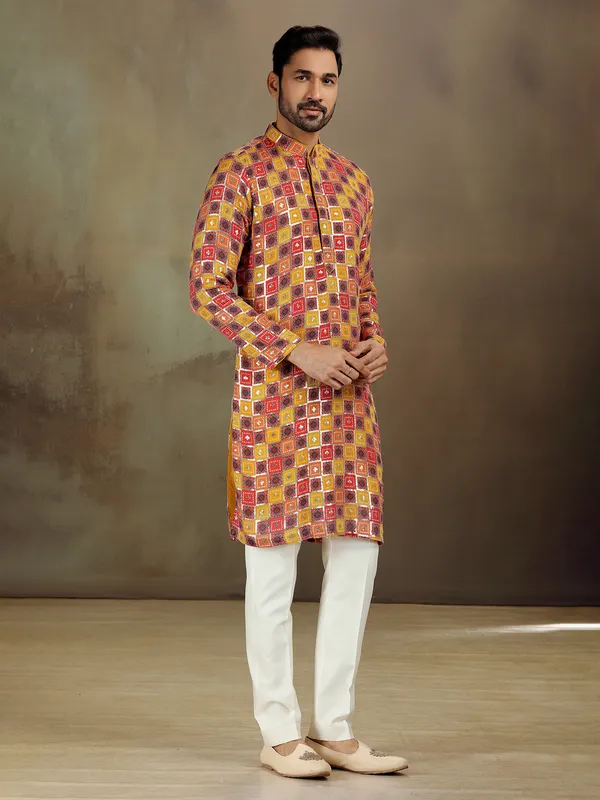 Multicolor georgette kurta set with sparkle