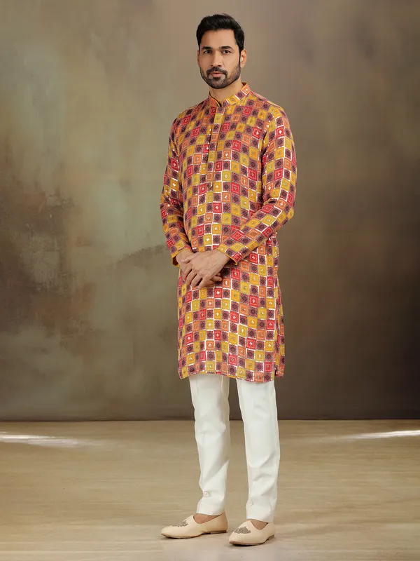 Multicolor georgette kurta set with sparkle