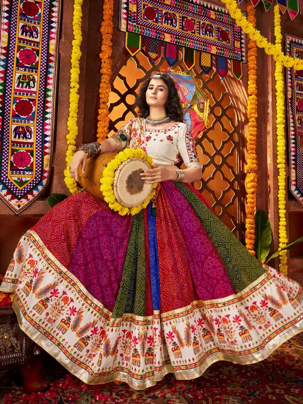 Multicolor georgette lehenga choli for navratri