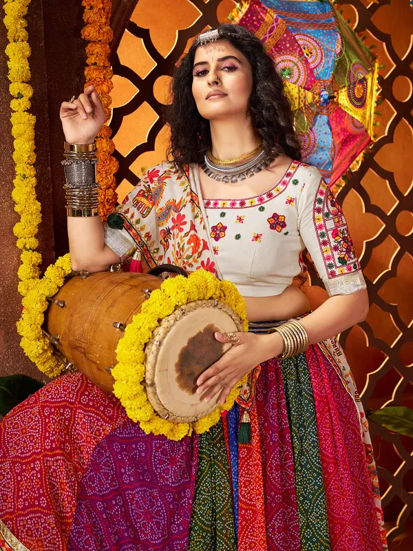 Multicolor georgette lehenga choli for navratri
