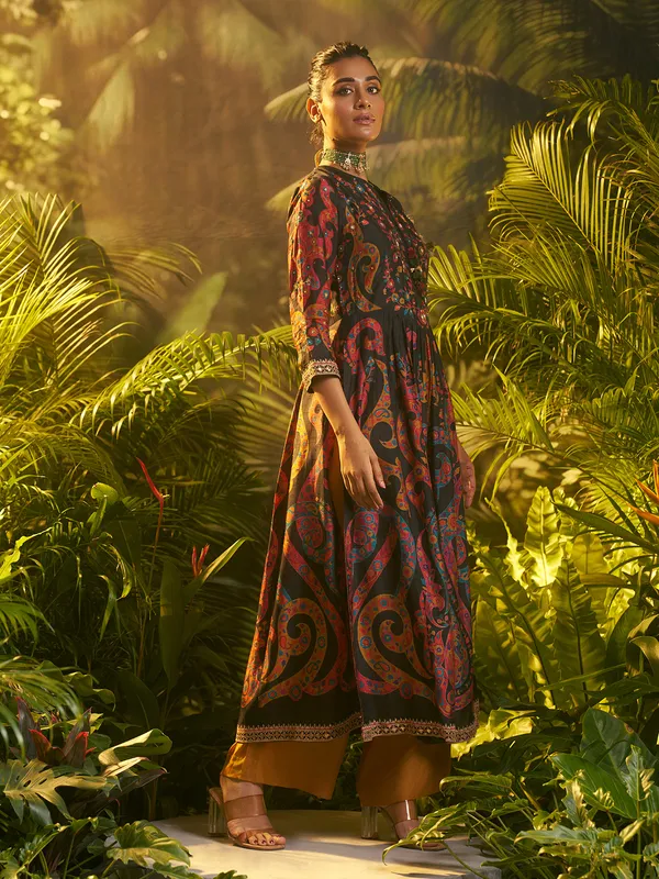Multicolor printed salwar suit for festive wear