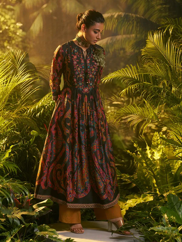 Multicolor printed salwar suit for festive wear
