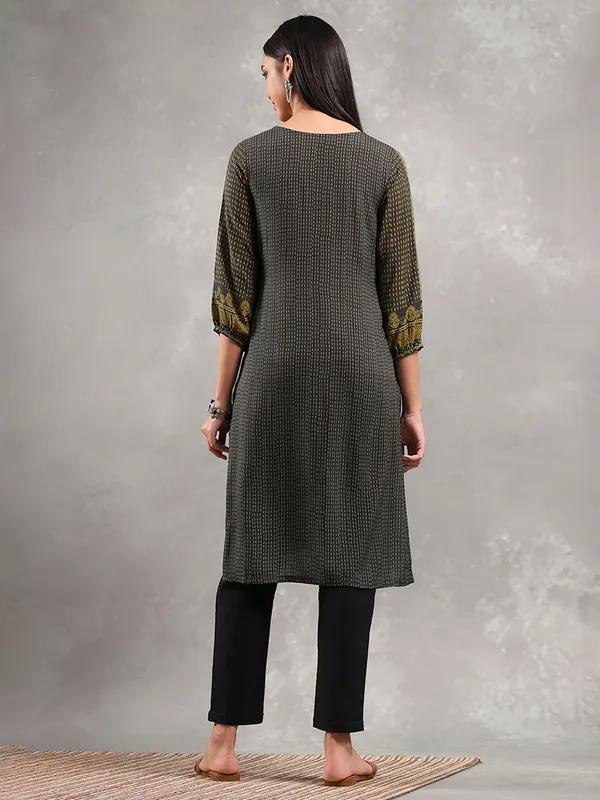Multicolor printed satin kurti