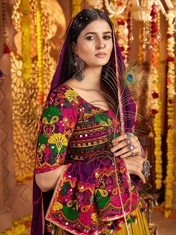 Multicolor viscose cotton lehenga choli for navratri