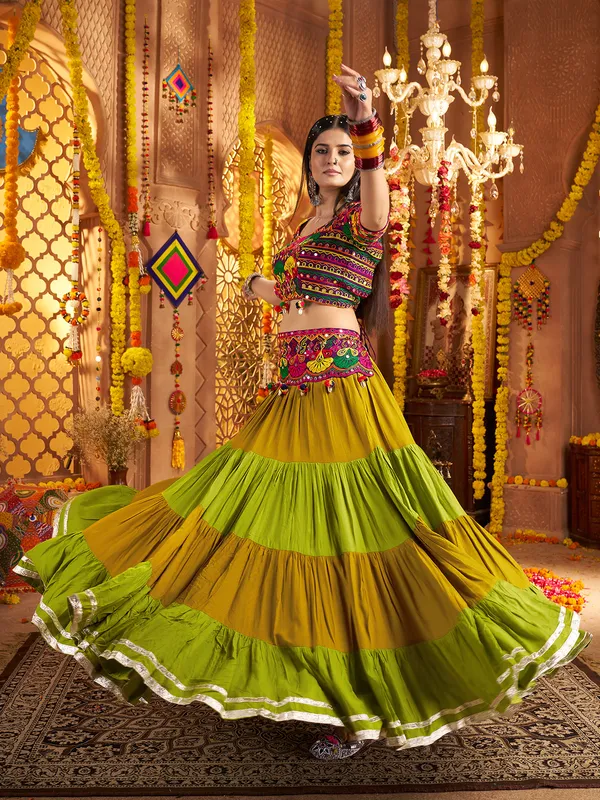 Multicolor viscose cotton lehenga choli for navratri