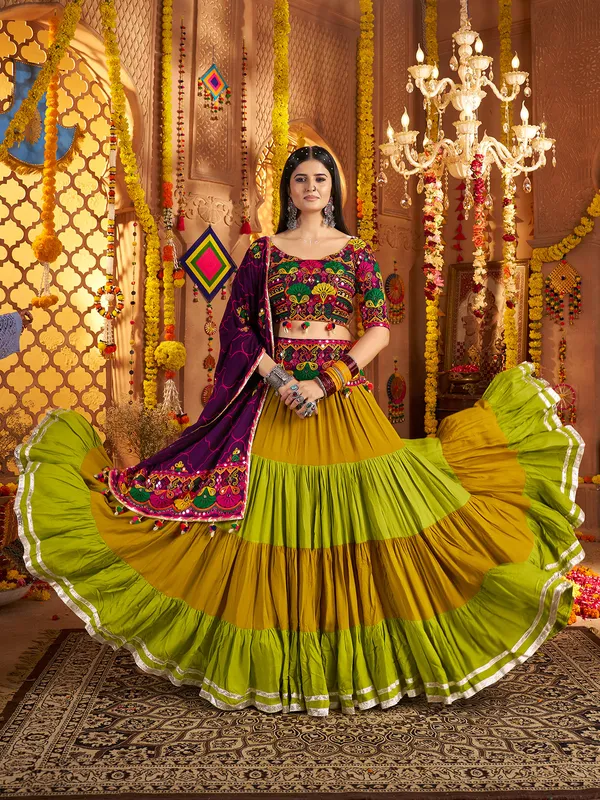 Multicolor viscose cotton lehenga choli for navratri