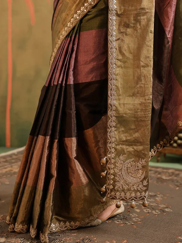Multishade tissue silk with gota glam
