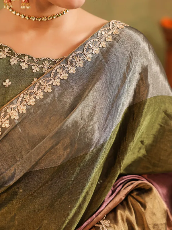 Multishade tissue silk with gota glam