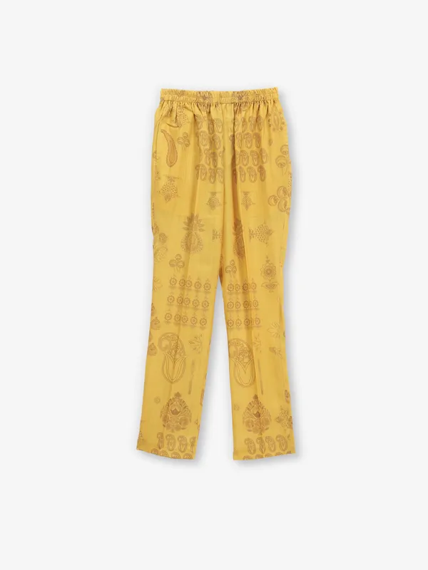 Mustard yellow cotton waistcoat set for boys