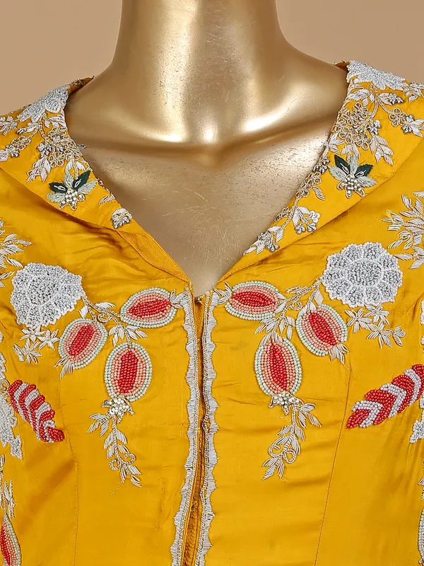 Mustard yellow designer lehenag suit