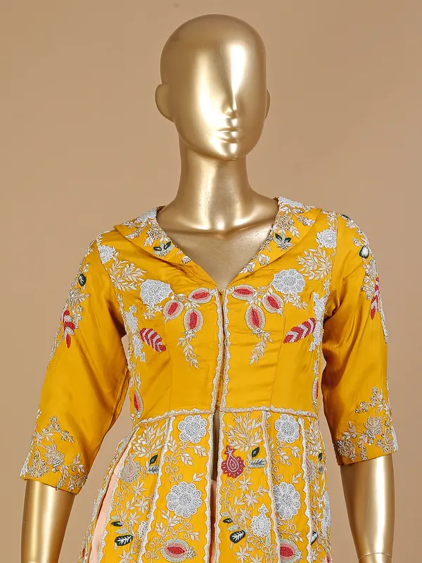 Mustard yellow designer lehenag suit