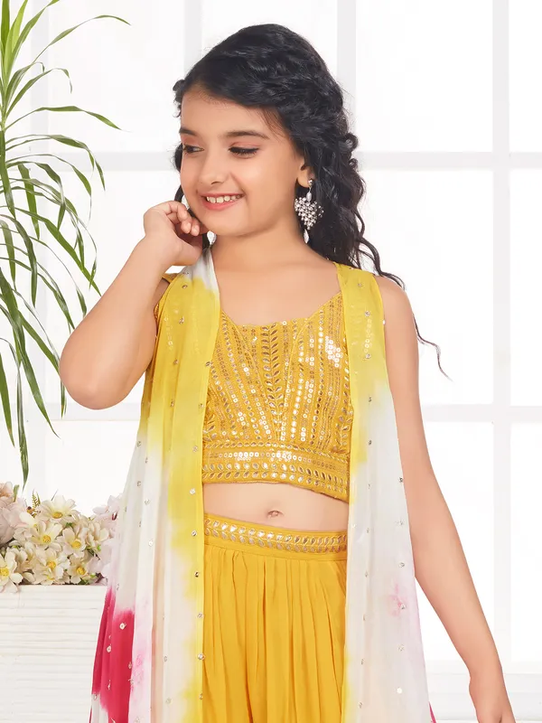 Mustard yellow jacket style palazzo suit