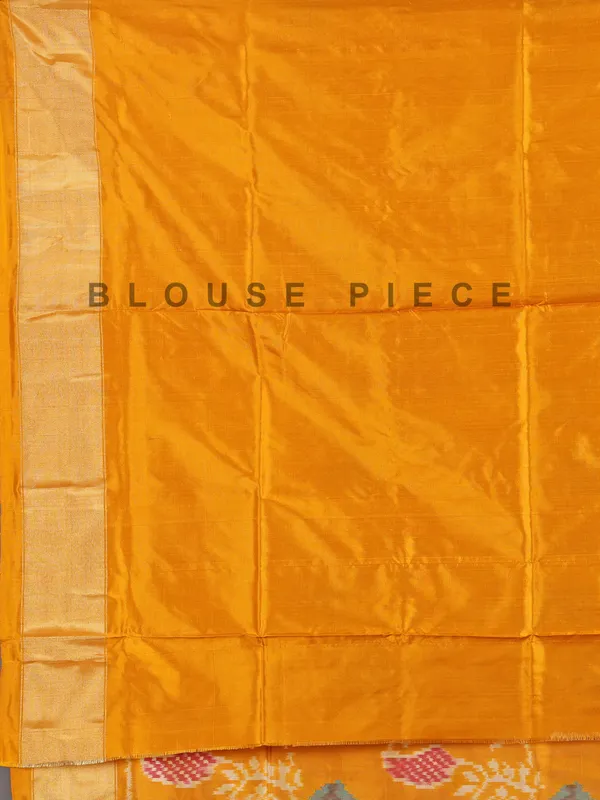 Mustard yellow patola silk saree for haldi glow