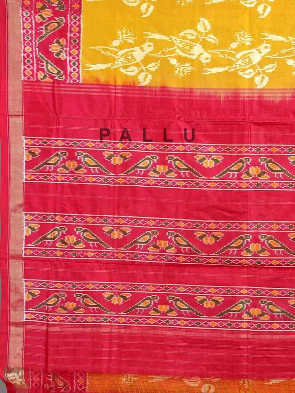 Mustard yellow patola silk saree with haldi special