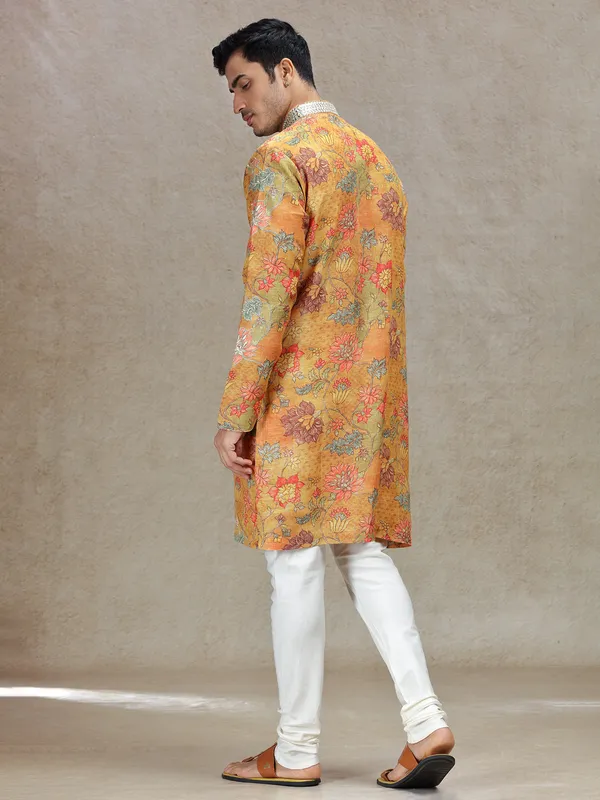 Mustard yellow radiant elegance mens kurta suit