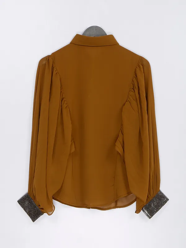 Mustard yellow rayon cotton top
