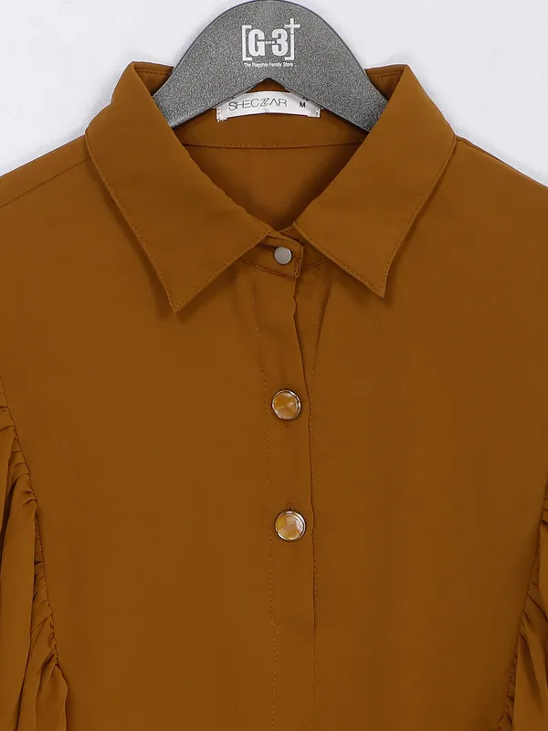 Mustard yellow rayon cotton top