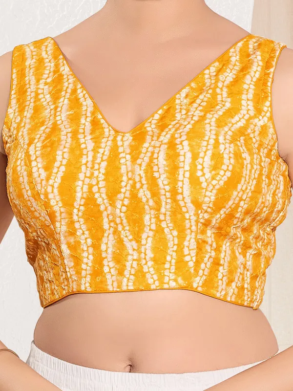 Mustard yellow ready made viscose rayon blouse