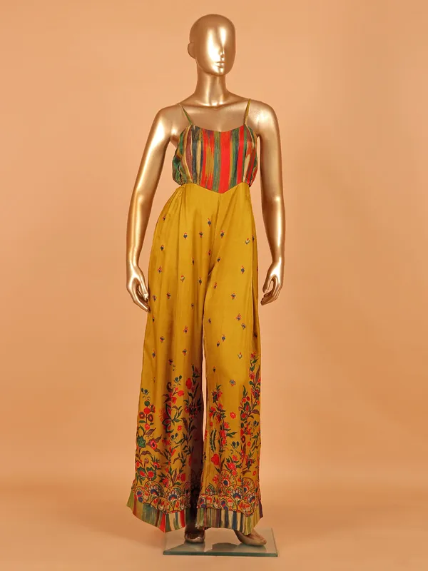 Mustard yellow salwar suit with jacket