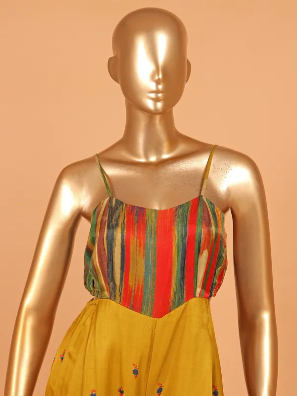 Mustard yellow salwar suit with jacket