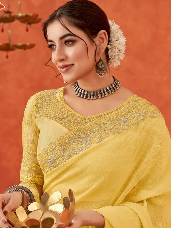 Mustard yellow saree for haldi