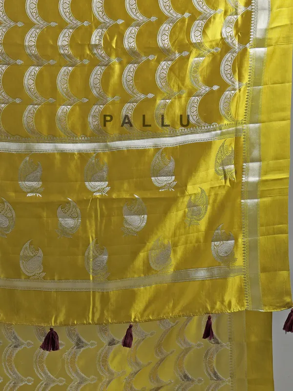 Mustard yellow saree with embroidered blouse charm