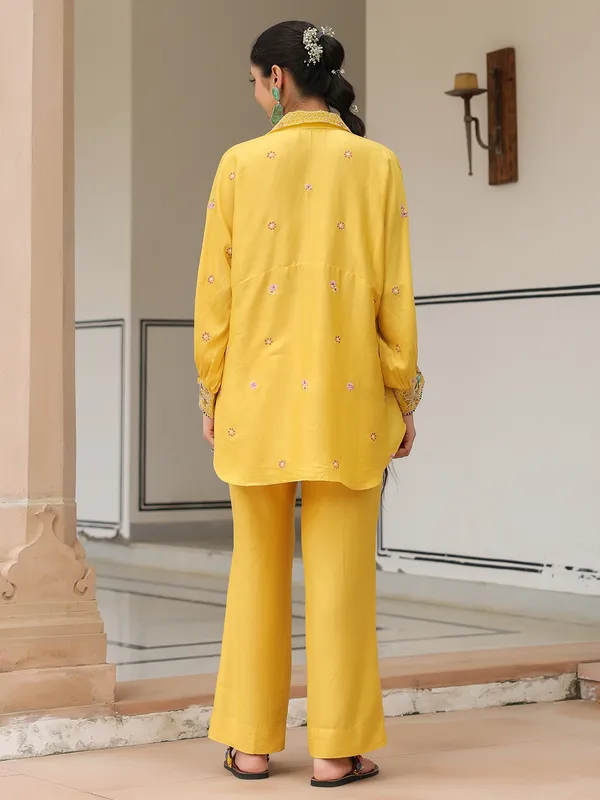 Mustard yellow silk tencel co-ord set