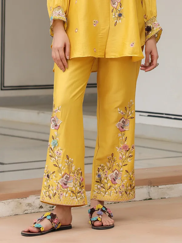Mustard yellow silk tencel co-ord set