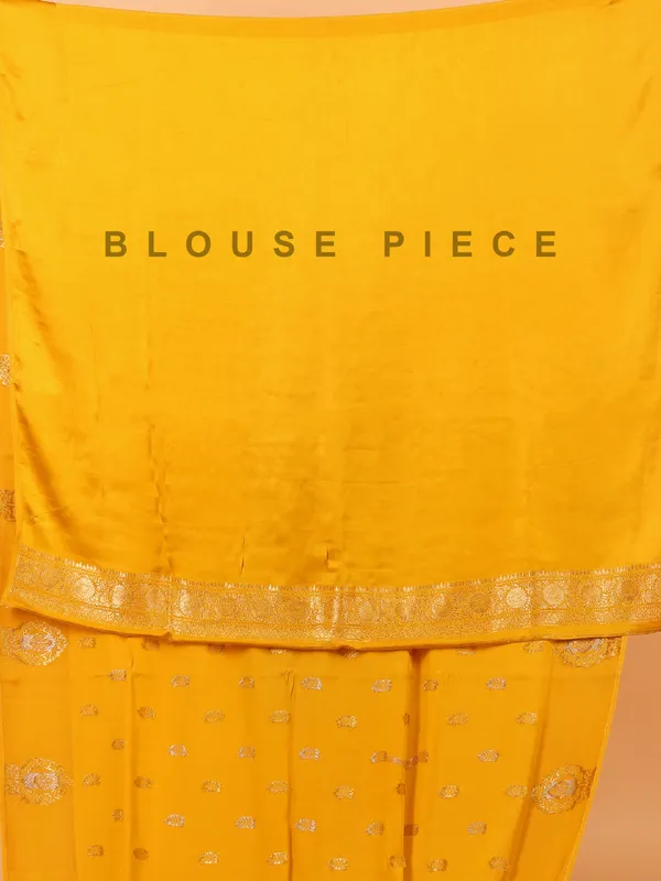 Mustard yellow wedding wear saree in modal silk
