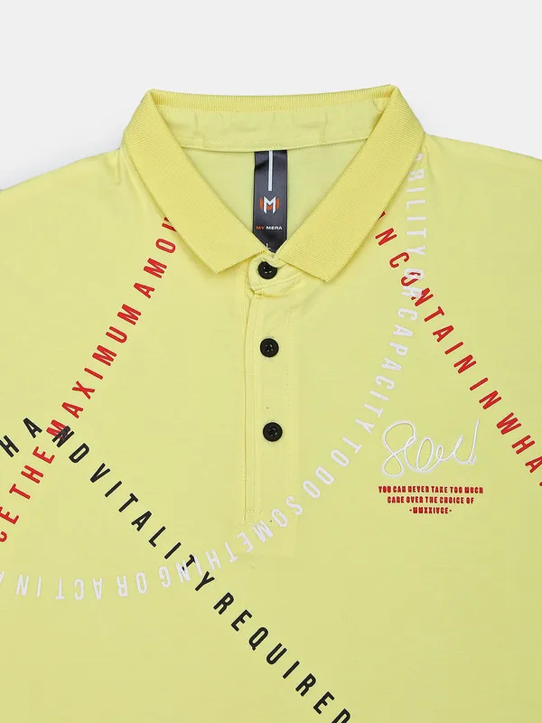 My Mera printed neon yellow cotton t shirt